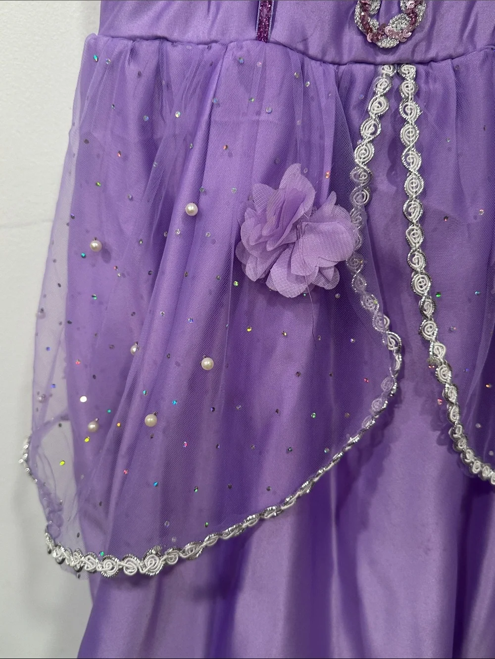 Princess Gown Costume Dress & Accessories Shoes Crown Gloves Sofia Rapunzel 8/10